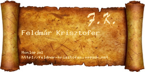 Feldmár Krisztofer névjegykártya